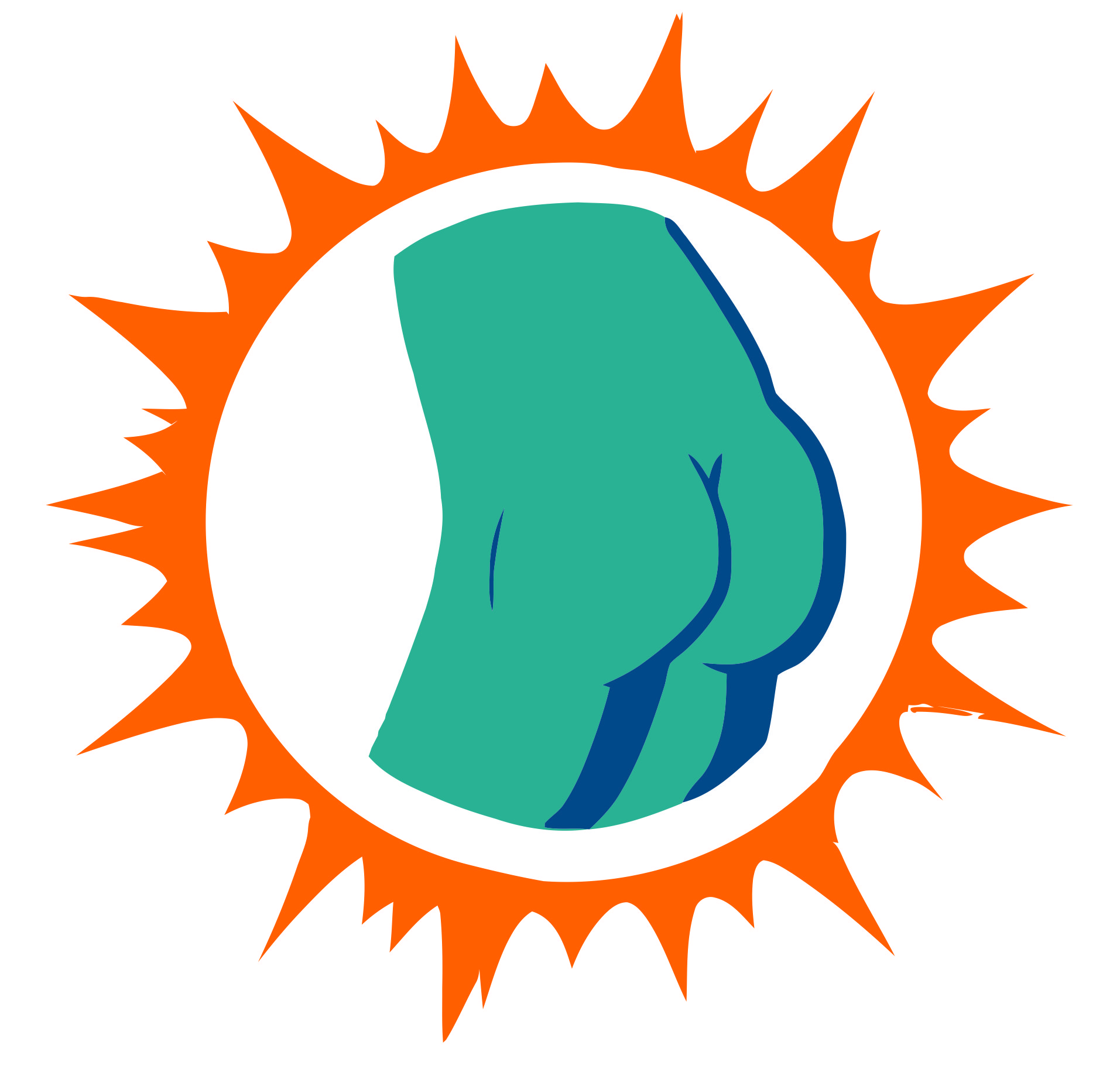 Miami Dolphins Butts Logo iron on transfers